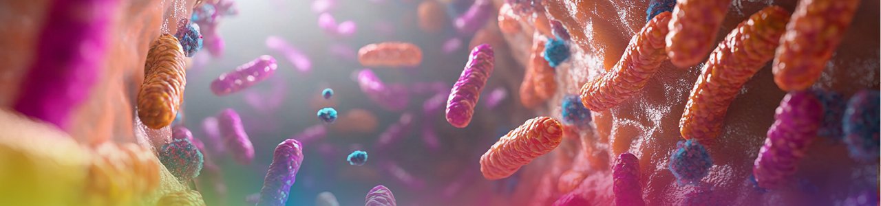 Microscopic view of gut microbiota