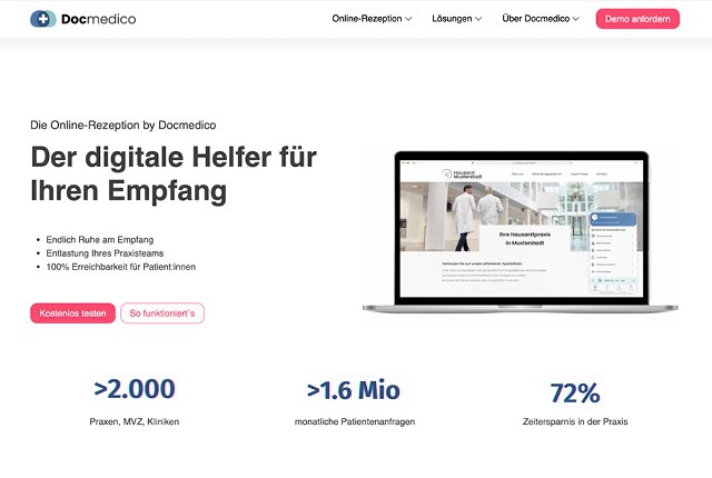 Screenshot der Webseite docmedico